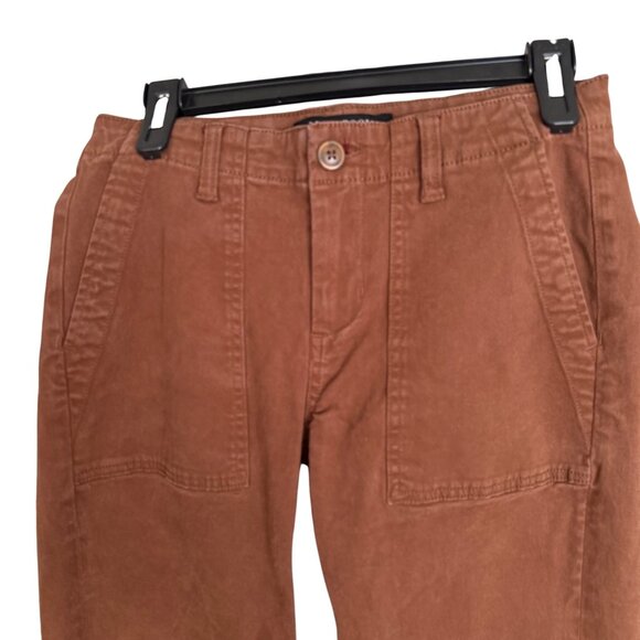 Liverpool Los Angeles Womens Cropped Jogger Pants Brown Size 6/28 With Zippered - Picture 3 of 8